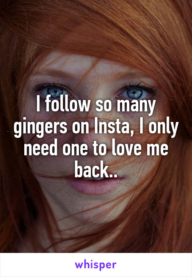 I follow so many gingers on Insta, I only need one to love me back..