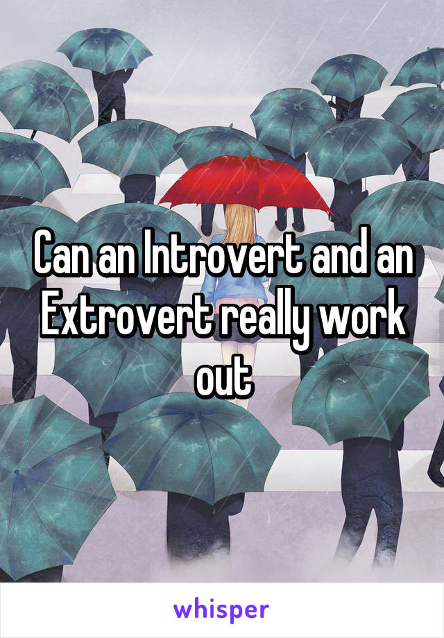Can an Introvert and an Extrovert really work out