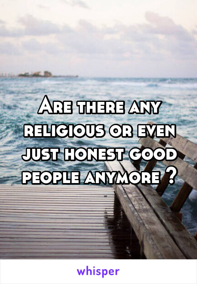 Are there any religious or even just honest good people anymore ?