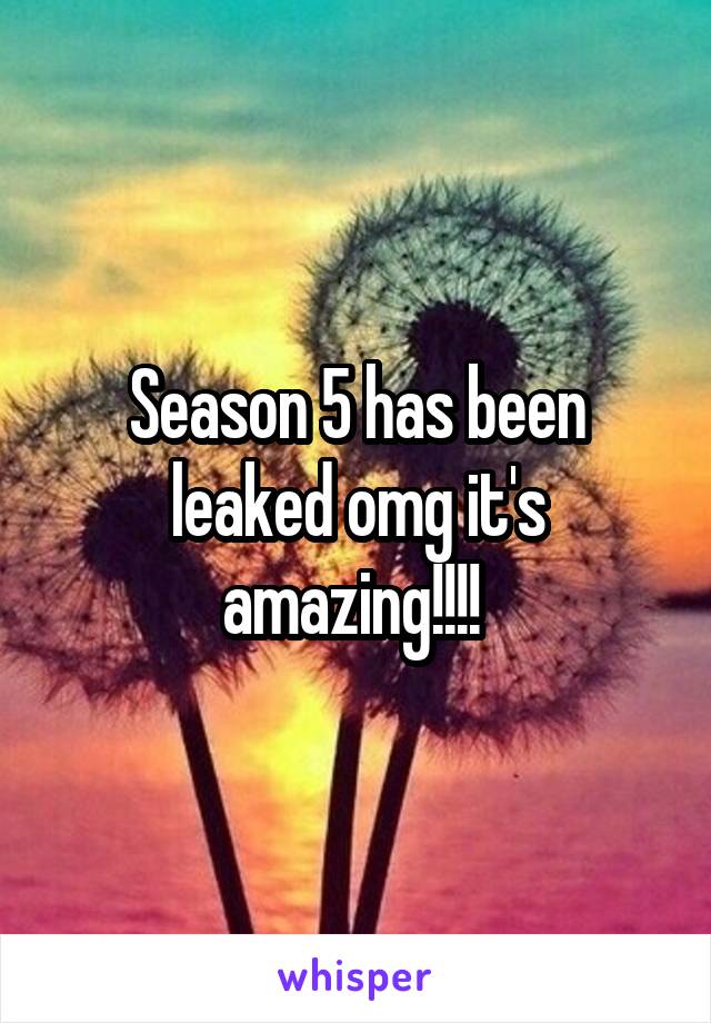 Season 5 has been leaked omg it's amazing!!!! 