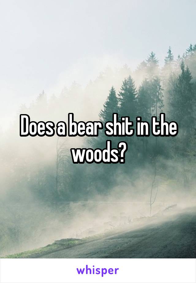 Does a bear shit in the woods?