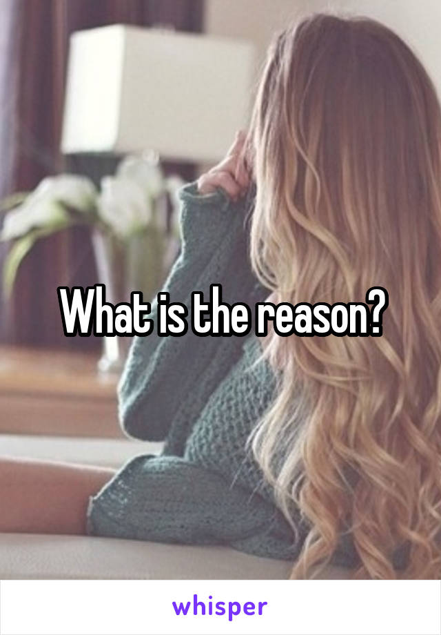 What is the reason?