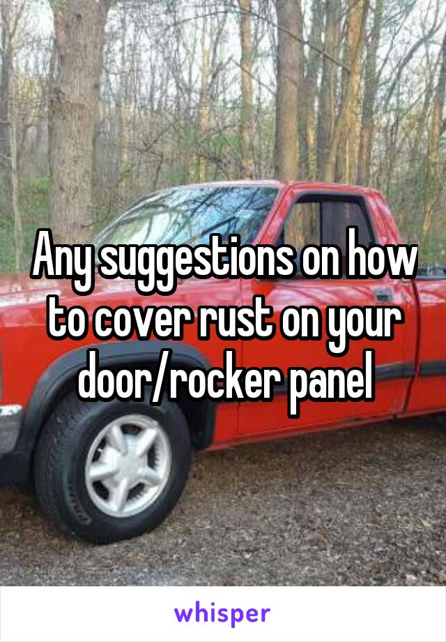 Any suggestions on how to cover rust on your door/rocker panel