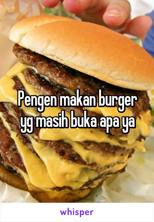 Pengen makan burger yg masih buka apa ya