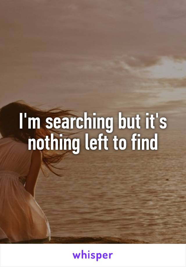 I'm searching but it's nothing left to find