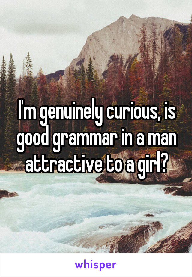 I'm genuinely curious, is good grammar in a man attractive to a girl?