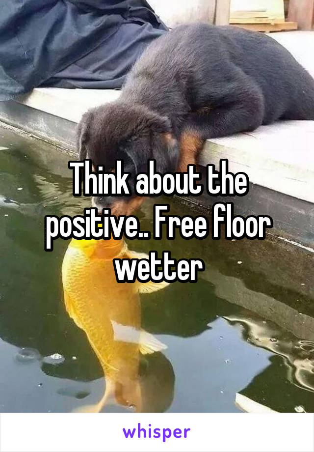 Think about the positive.. Free floor wetter