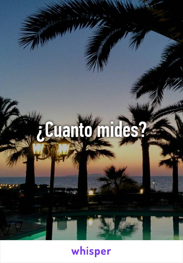 ¿Cuanto mides?