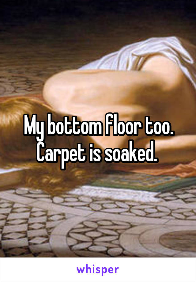 My bottom floor too. Carpet is soaked. 