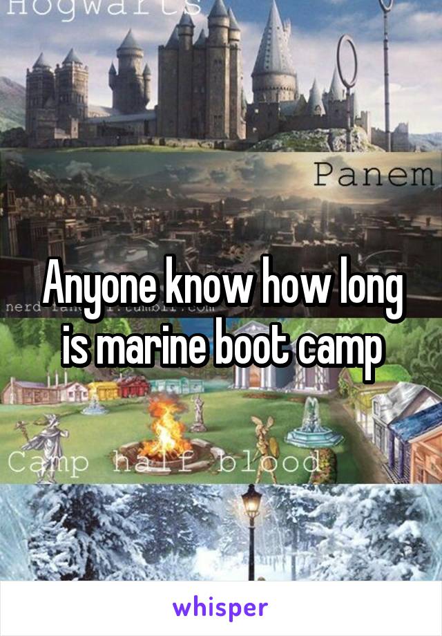 Anyone know how long is marine boot camp