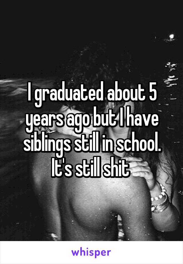 I graduated about 5 years ago but I have siblings still in school. It's still shit 