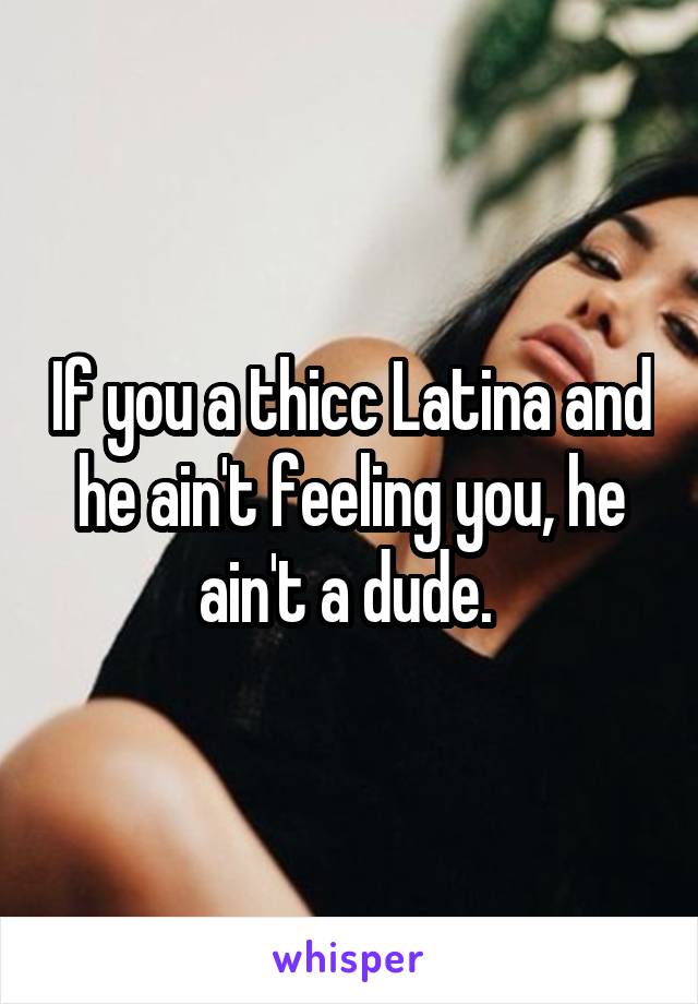 If you a thicc Latina and he ain't feeling you, he ain't a dude. 