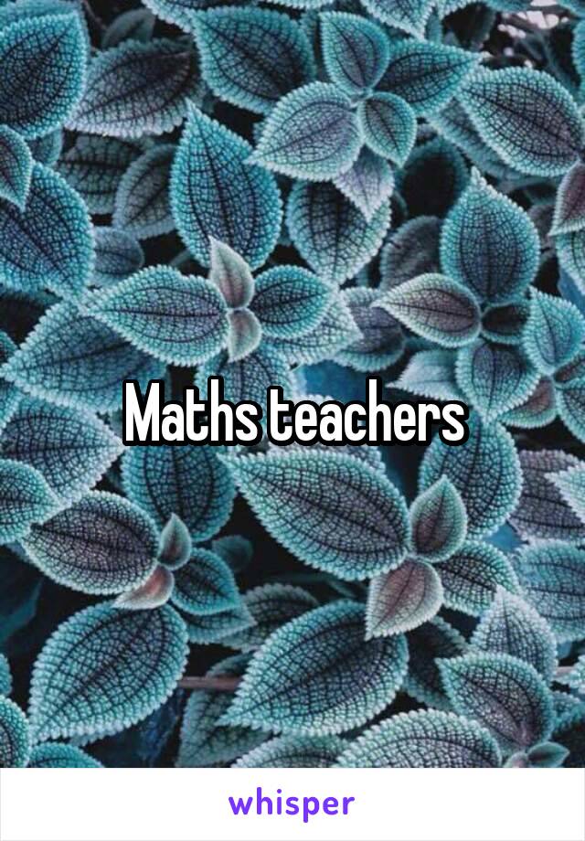 Maths teachers