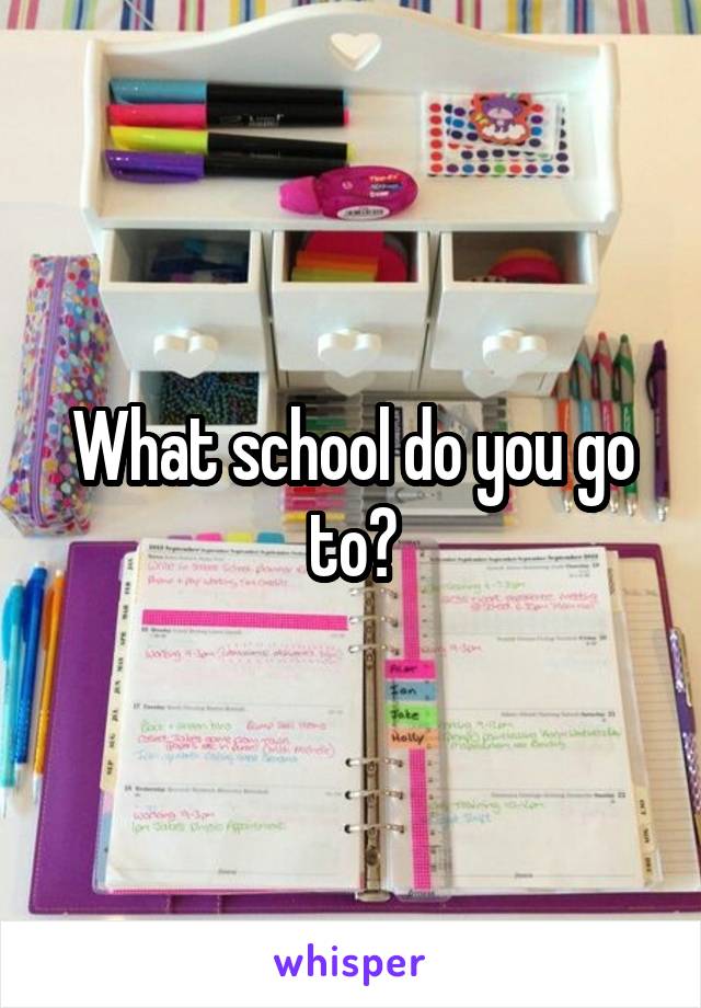 What school do you go to?