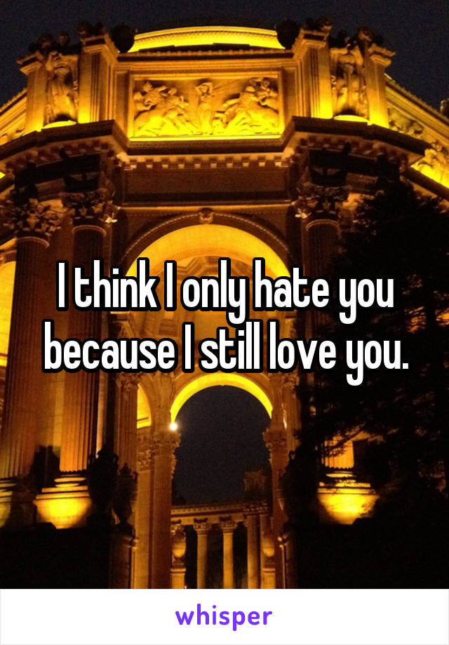 I think I only hate you because I still love you.