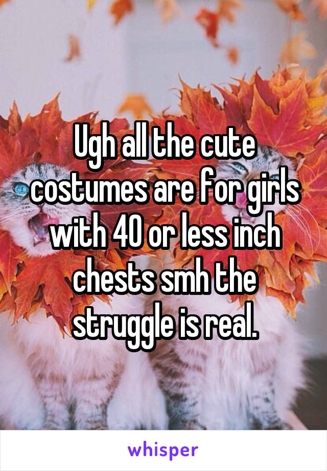 Ugh all the cute costumes are for girls with 40 or less inch chests smh the struggle is real.