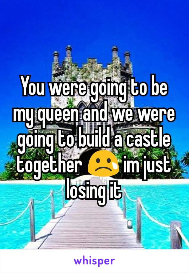 You were going to be my queen and we were going to build a castle together 😢 im just losing it