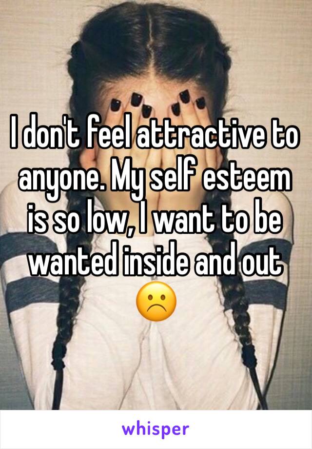 I don't feel attractive to anyone. My self esteem is so low, I want to be wanted inside and out ☹️