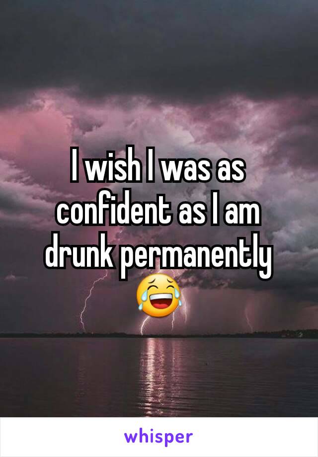 I wish I was as confident as I am drunk permanently 😂