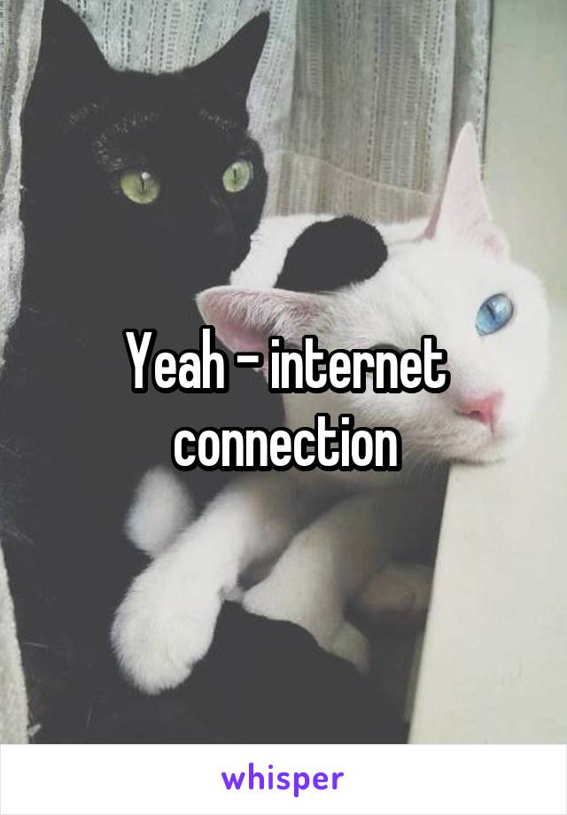 Yeah - internet connection