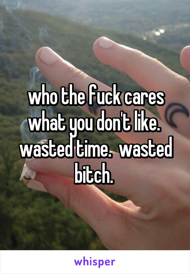 who the fuck cares what you don't like.  wasted time.  wasted bitch. 