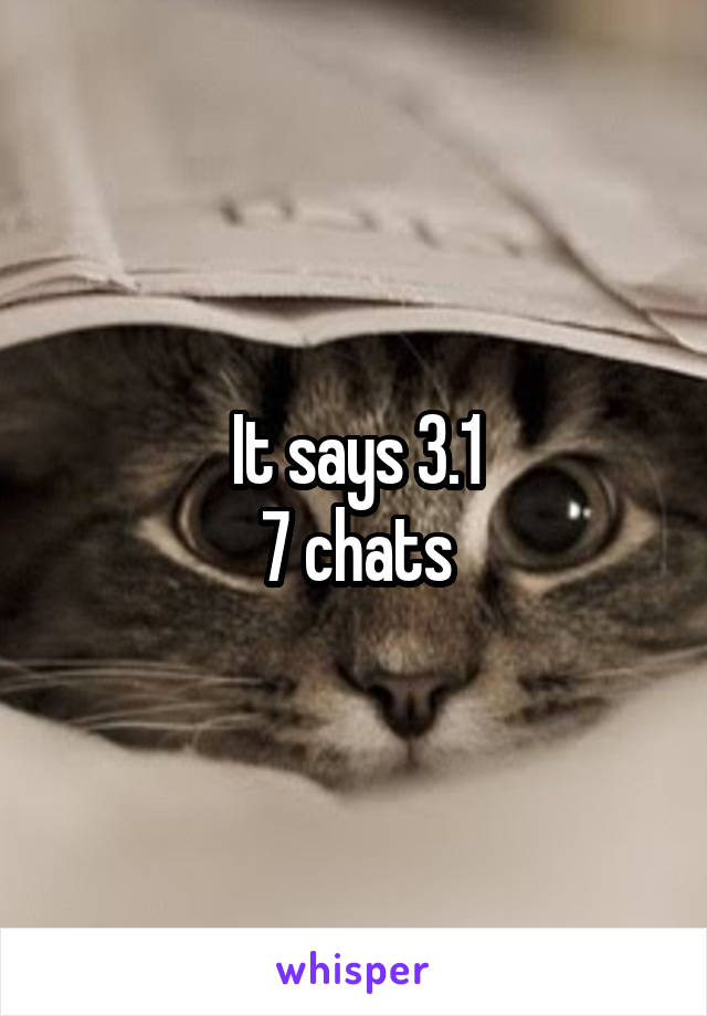 It says 3.1
7 chats