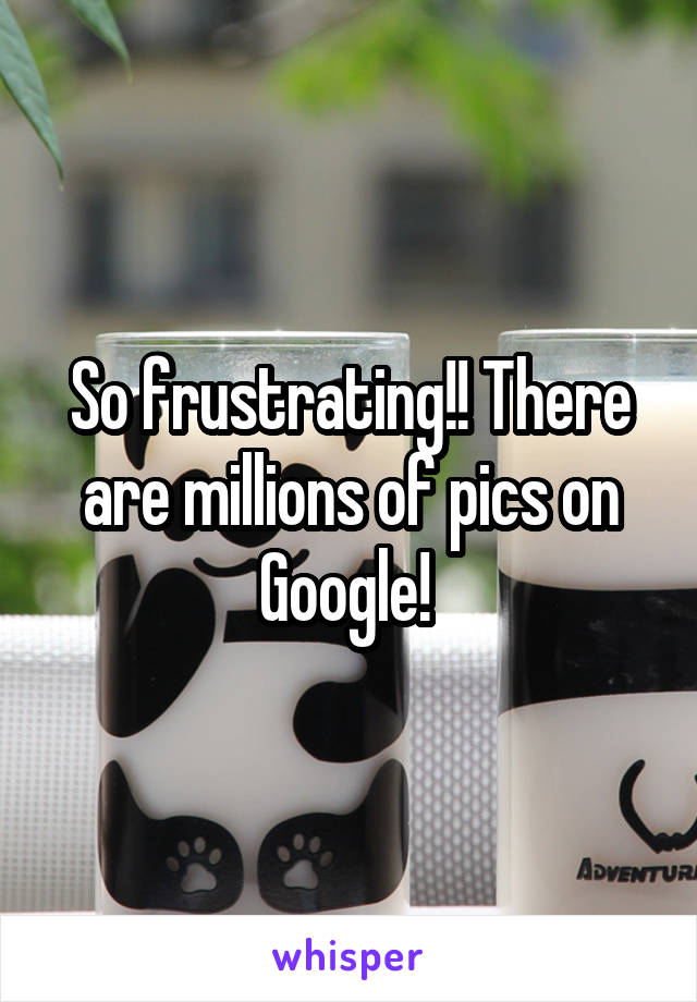 So frustrating!! There are millions of pics on Google! 