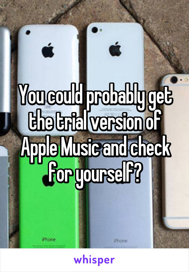 You could probably get the trial version of Apple Music and check for yourself?