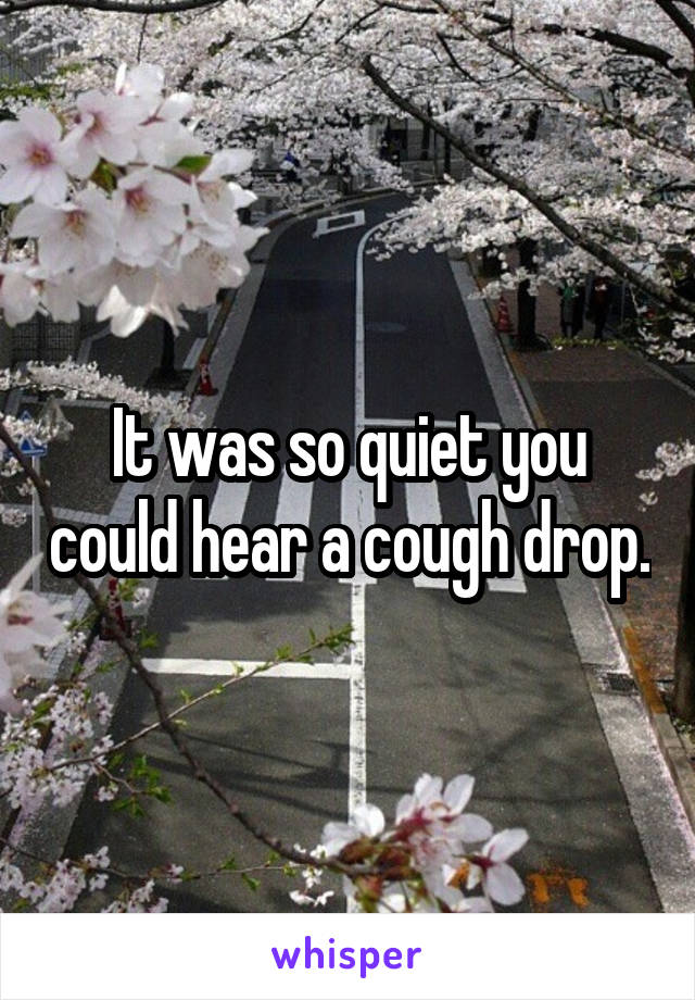 It was so quiet you could hear a cough drop.