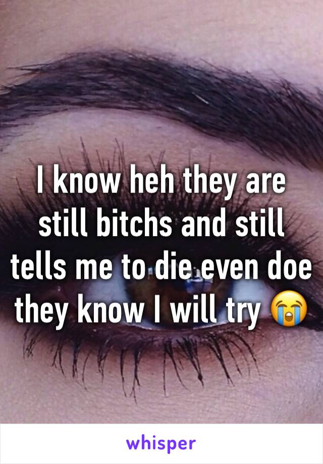 I know heh they are still bitchs and still tells me to die even doe they know I will try 😭