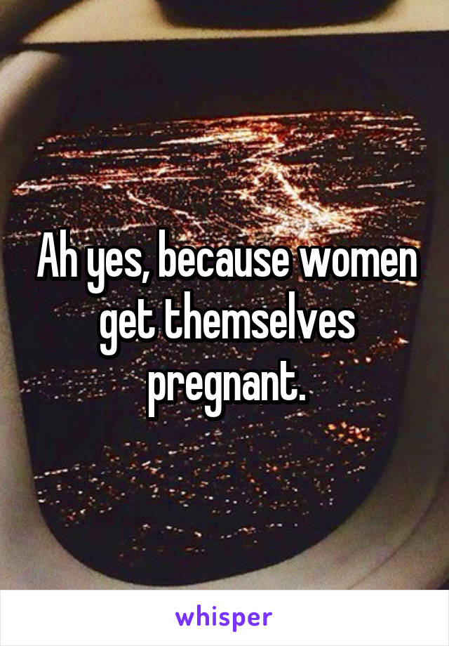 Ah yes, because women get themselves pregnant.