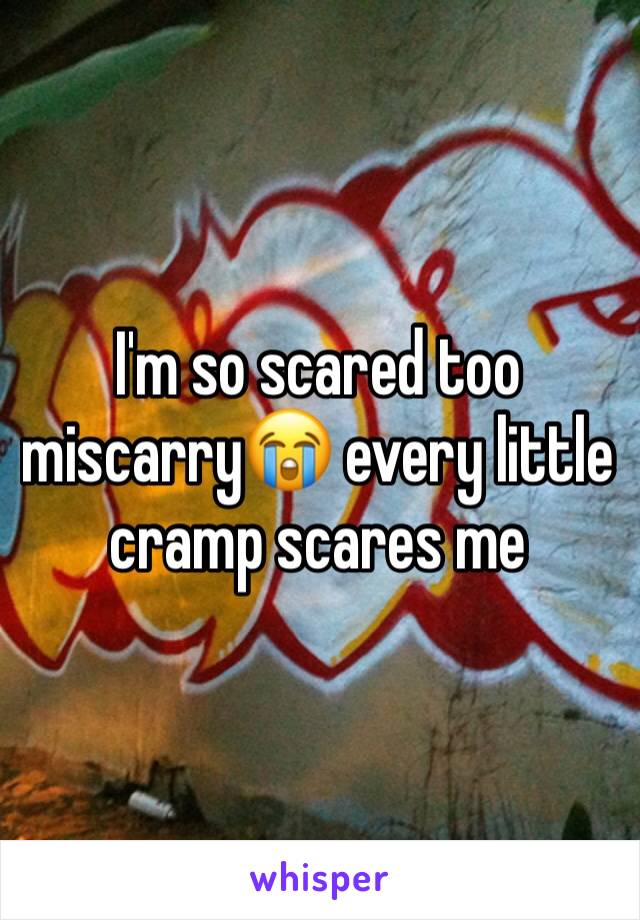 I'm so scared too miscarry😭 every little cramp scares me