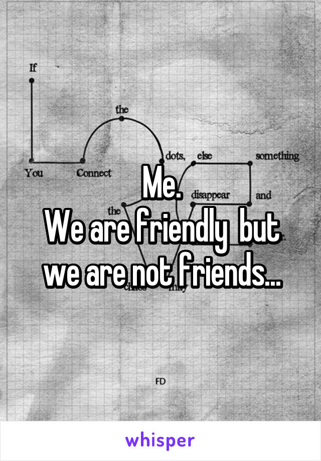 Me.
We are friendly  but we are not friends...