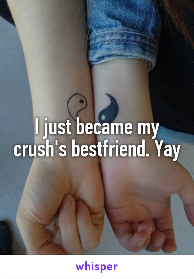 I just became my crush's bestfriend. Yay