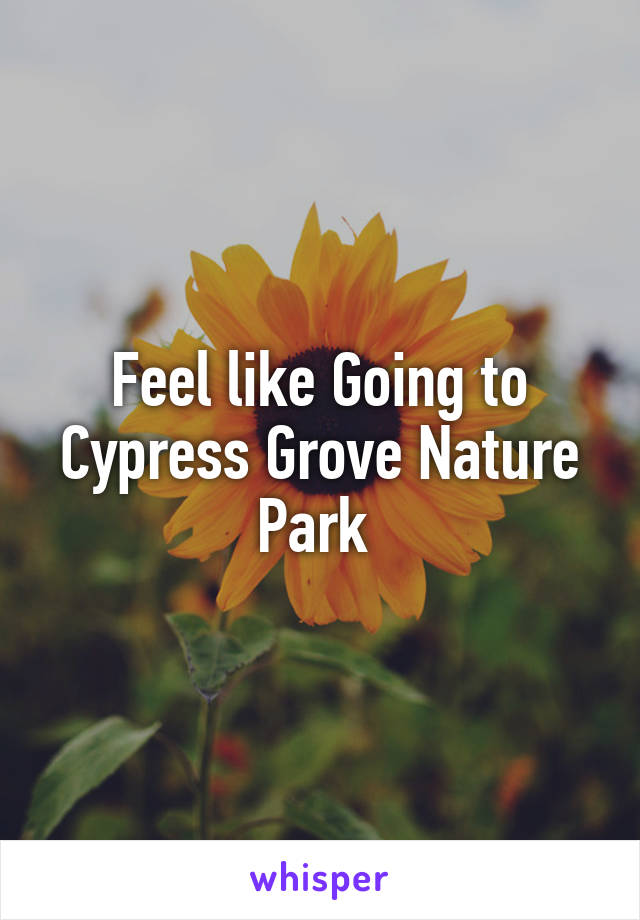 Feel like Going to Cypress Grove Nature Park 