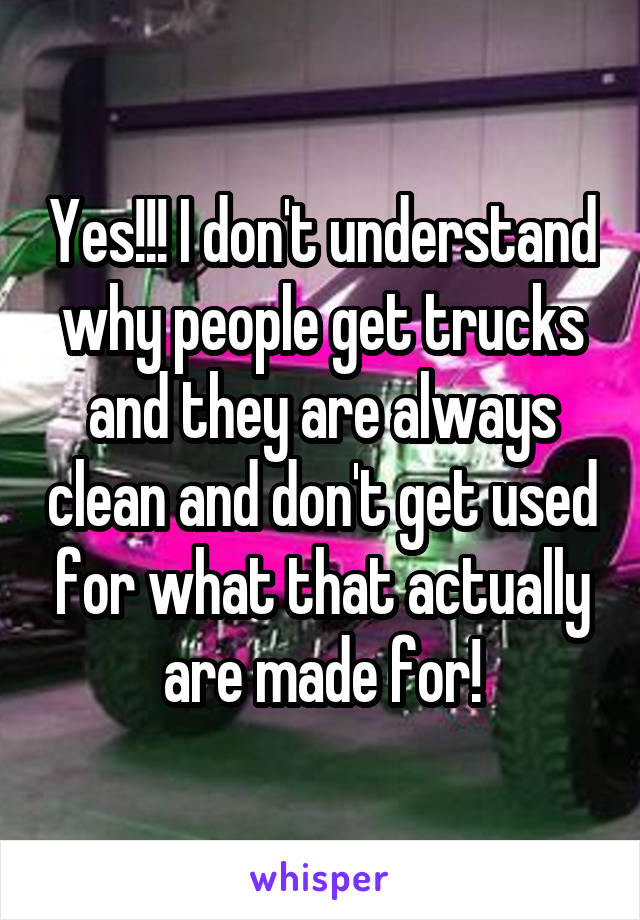 Yes!!! I don't understand why people get trucks and they are always clean and don't get used for what that actually are made for!