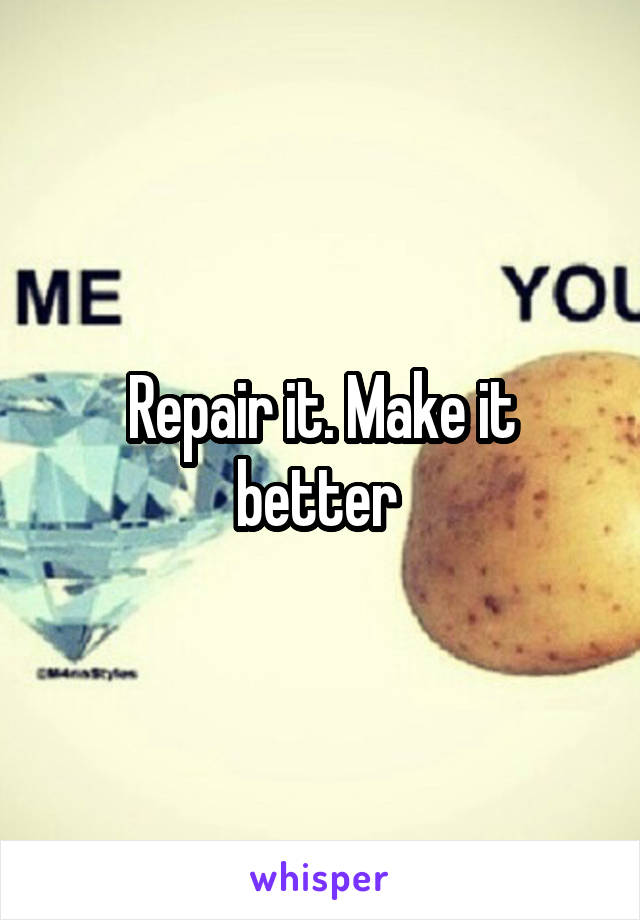 Repair it. Make it better 