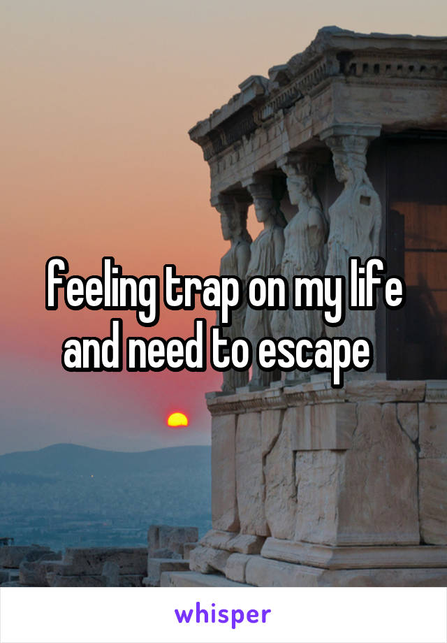 feeling trap on my life and need to escape  