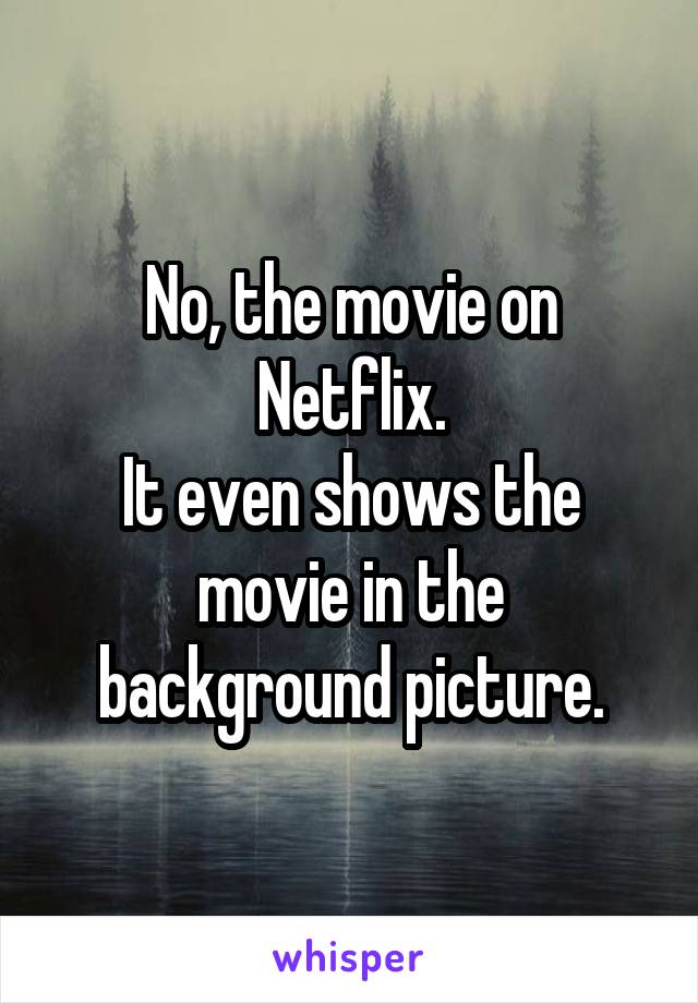 No, the movie on Netflix.
It even shows the movie in the background picture.