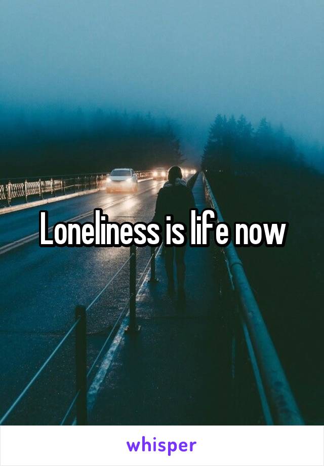 Loneliness is life now