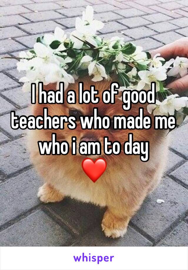 I had a lot of good teachers who made me who i am to day
❤️
