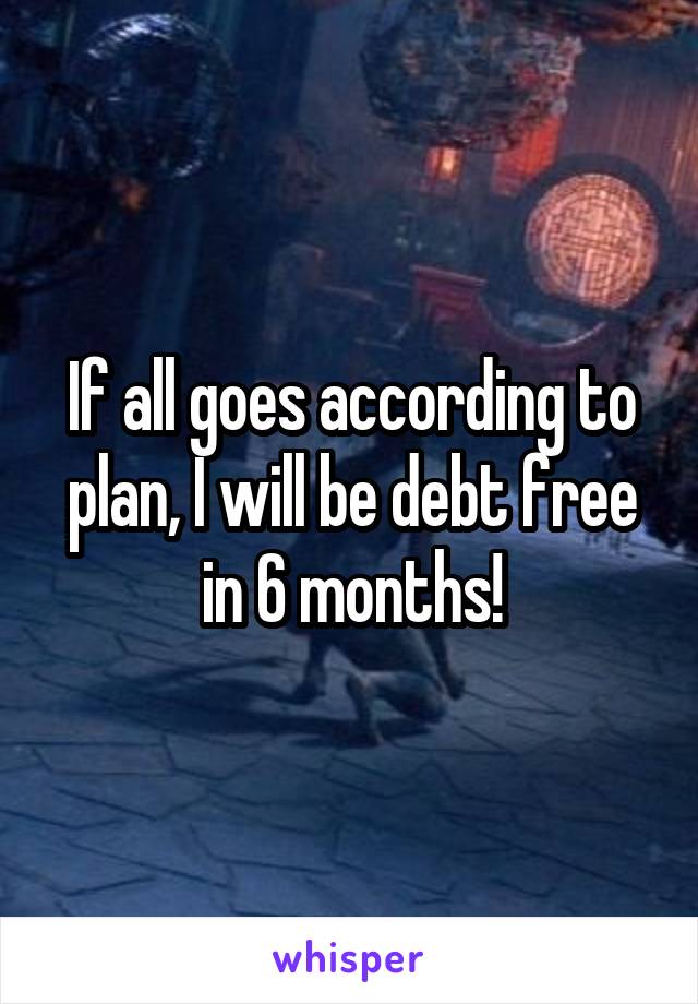 If all goes according to plan, I will be debt free in 6 months!