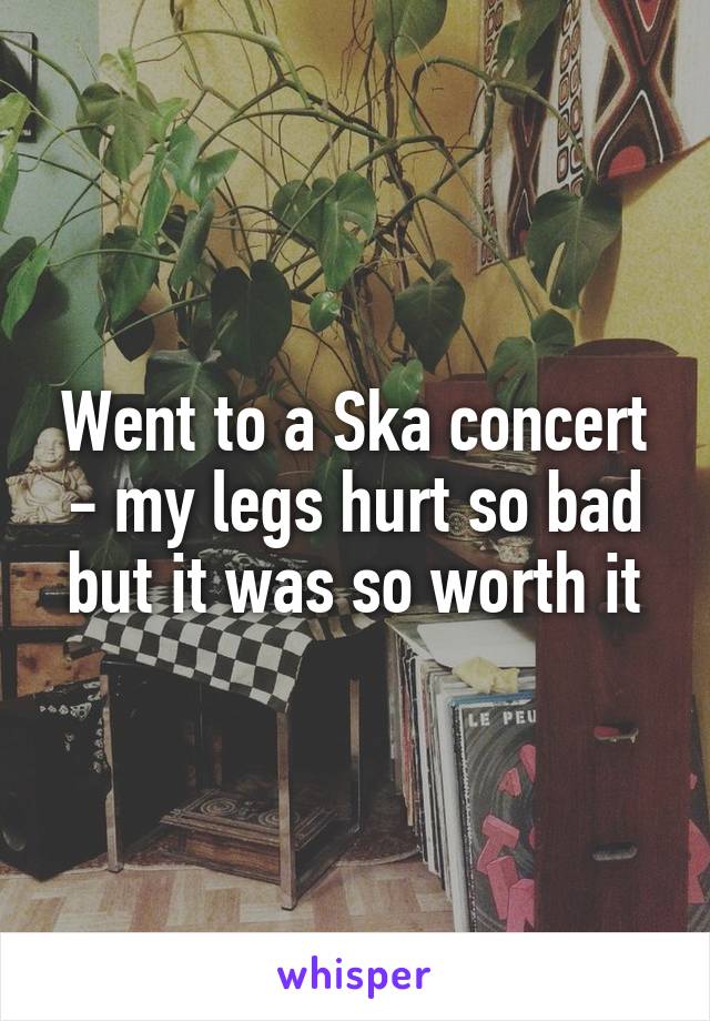 Went to a Ska concert - my legs hurt so bad but it was so worth it