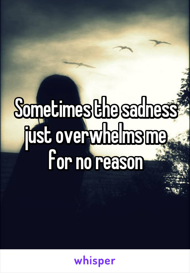 Sometimes the sadness just overwhelms me for no reason