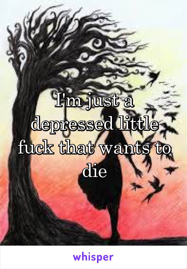 I'm just a depressed little fuck that wants to die