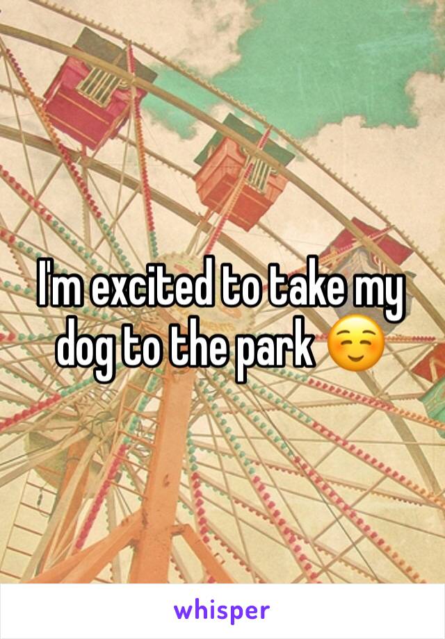 I'm excited to take my dog to the park ☺