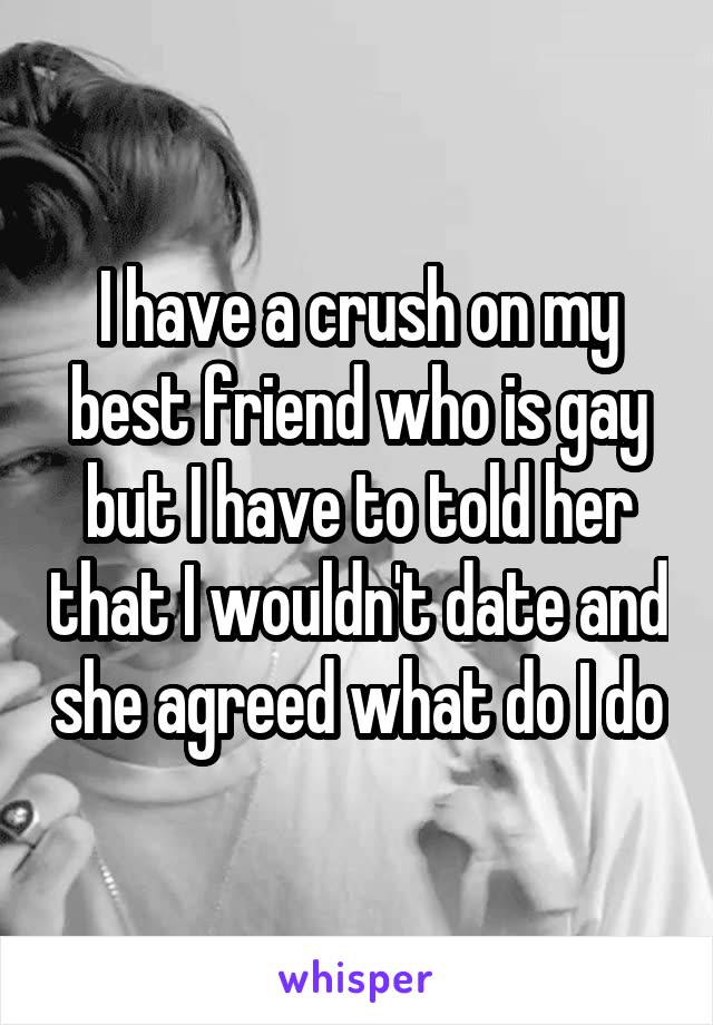 I have a crush on my best friend who is gay but I have to told her that I wouldn't date and she agreed what do I do