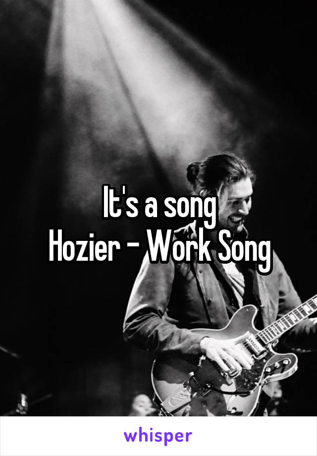 It's a song
Hozier - Work Song