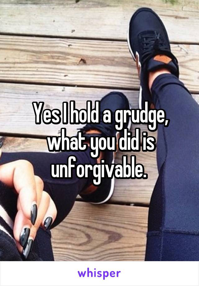 Yes I hold a grudge, what you did is unforgivable. 