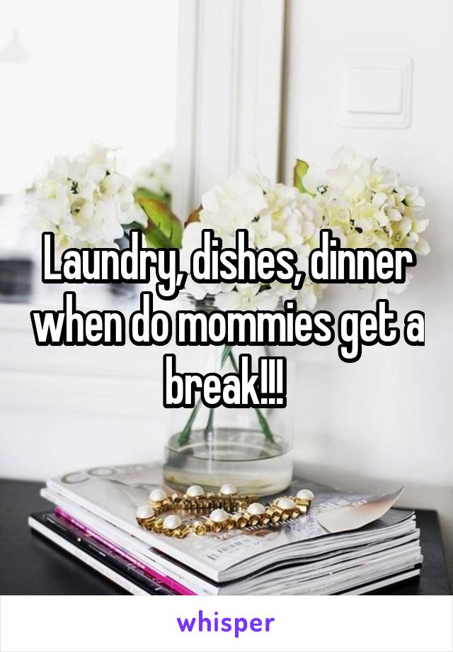 Laundry, dishes, dinner when do mommies get a break!!! 